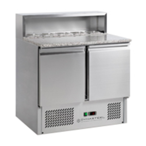 Refrigerated Pizza Cabinet - 2 Doors - 5 GN 1/6 Pans - Dynasteel