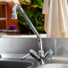 Professional plumbing: Single-hole faucet with gooseneck, elegant design and ease of use - FourniResto