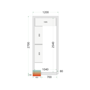 Chladnička s pozitívnou teplotou 1200x2700 - Efektívne skladovanie pre profesionálov v kuchyni