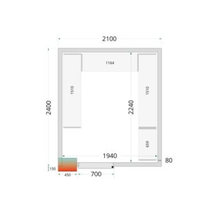 Pozitívna chladiaca miestnosť TEFCOLD - 2100 x 2400: Optimálne a ekonomické skladovanie