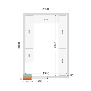 Chladná miestnosť pozitívna 2100x3000 - TEFCOLD | Efektívne chladené skladovanie