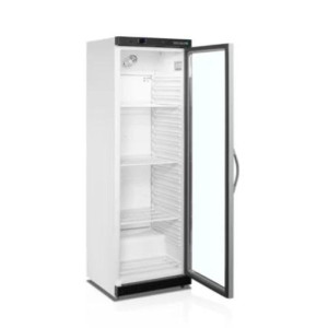 Armoire Réfrigérée Vitrée TEFCOLD - Blanc - 350 L : Stockage optimal pour denrées et visibilité produits.