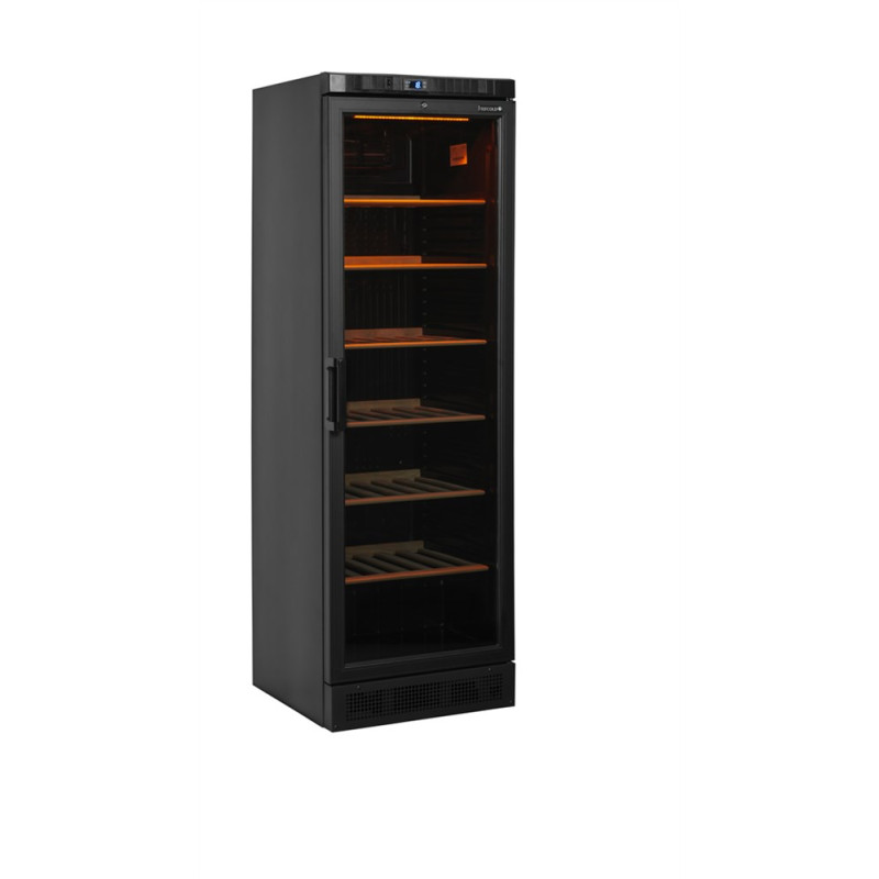 Wine Cellar with Glass Door - Black - 118 Bottles TEFCOLD: Elegant Storage and Presentation for Professionals