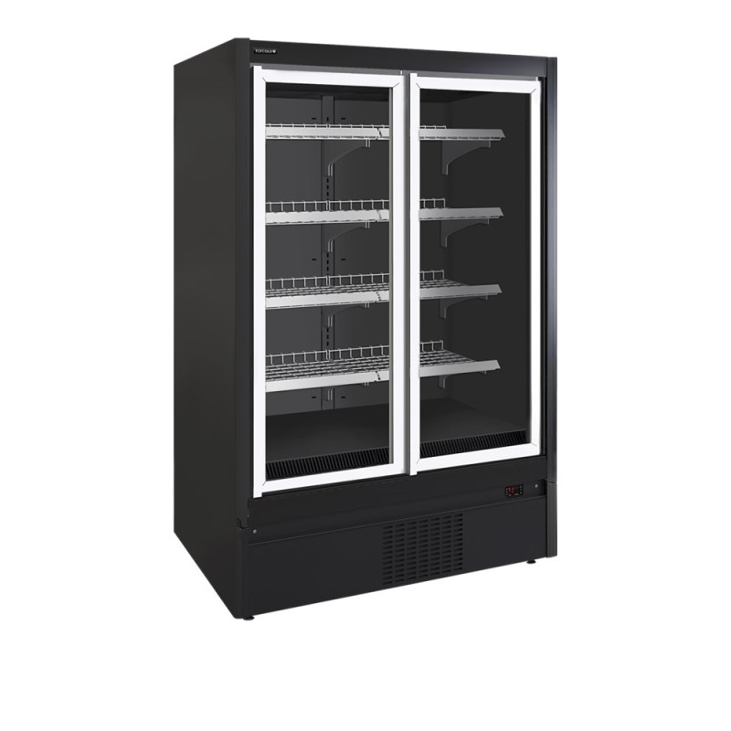 Black Supermarket Refrigerated Display Case - 850 L TEFCOLD: Optimal storage and product enhancement