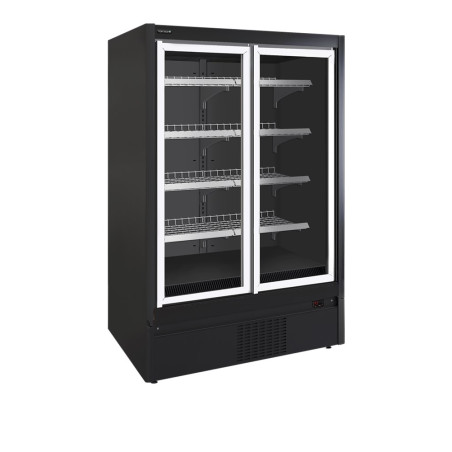 Black Supermarket Refrigerated Display Case - 850 L TEFCOLD: Optimal storage and product enhancement