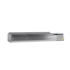 Saladette to Place Stainless Steel Lid Static 8 GN 1/4 - 41.6 L - TEFCOLD