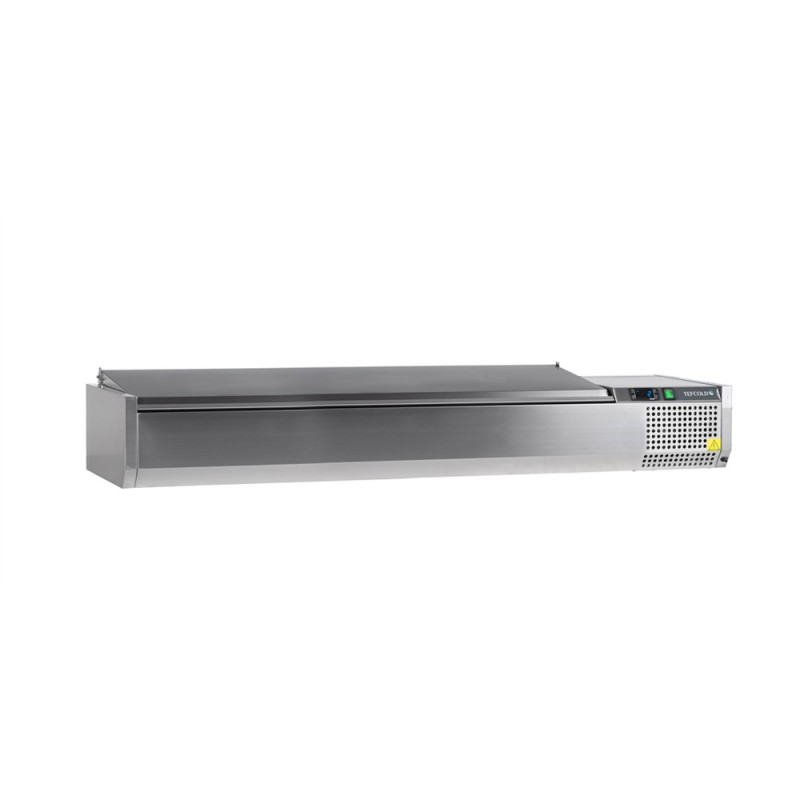 Saladette à Poser Couvercle Inox Statique 8 GN 1/4 - 41,6 L - TEFCOLD