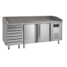 Stainless Steel Pizza Table - 2 Doors and 7 Drawers | TEFCOLD PT1310