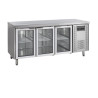 Table Réfrigérée Inox 3 Portes Vitrées GN 1/1 TEFCOLD - Stockage et conservation optimale