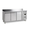 Positive Refrigerated Table 3 Doors with Backsplash - TEFCOLD | 402 L, Stainless Steel | Fourniresto