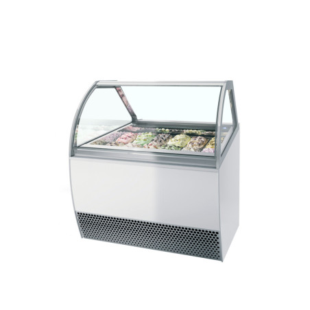 Ventilated Ice Display Case with Curved Front - TEFCOLD