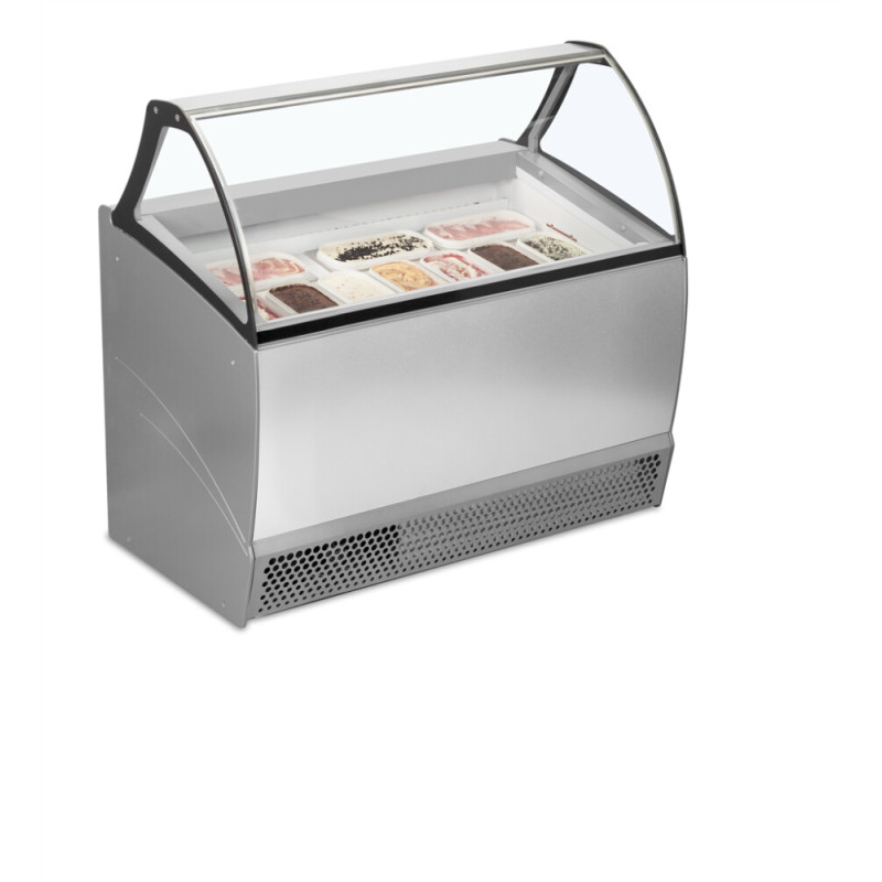 TEFCOLD Ventilated Ice Cream Display - 10 x 5 L: Elegant presentation and optimal preservation