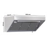 Hotte Snack 700 Led Sans Moteur Dynasteel - Long. 1400 mm, Inox AISI304