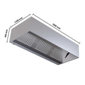 Cubic Hood 1100 with LED - Dynasteel - 1800mm