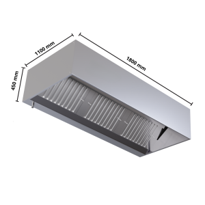 Kocková digestor 1100 s LED - Dynasteel - 1800mm