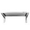 Nástenná polica z nehrdzavejúcej ocele na lištách - L 800 x P 400 mm | Dynasteel