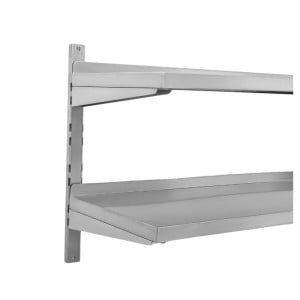 Etagère Murale en Inox sur Crémaillères 2 Niveaux  - L 1000 x P 400 mm - Dynasteel