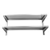 Stainless Steel Wall Shelf on Brackets 2 Levels - L 1200 x D 400 mm - Dynasteel