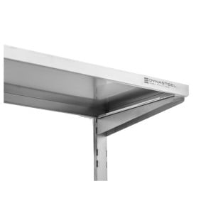 Etagère Murale en Inox sur Crémaillères 2 Niveaux  - L 1200 x P 400 mm - Dynasteel