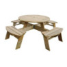 Table de Pique-Nique en Bois Ronde 2000mm Rowlinson: Robuste & Élégante