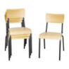 Set of 4 Gray Wood Metal Bolero Cantina Chairs - Comfort and Elegance