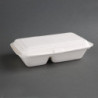 2-Compartment Bagasse Compostable Boxes 253 mm - Pack of 200