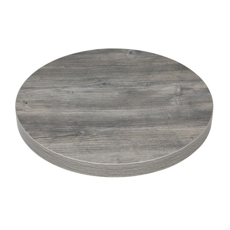 Plateau de Table Rond Mélamine Gris 600 mm - Bolero, résistant et élégant