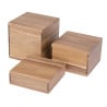 Acacia risers 50/100/150mm - Set of 3 Olympia - Acacia wood & Presentation height