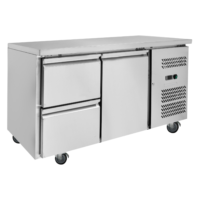 Dynasteel Positive Refrigerated Table: Optimal storage & stainless steel design