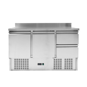 Pozitívny chladiaci stôl s chrbátom - 2 dvere a 2 zásuvky GN 1/2 - Dynasteel