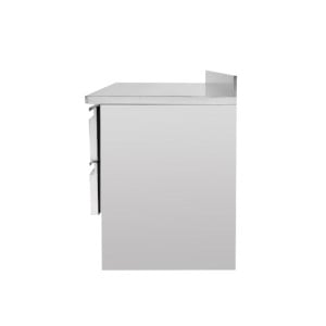 Pozitívny chladiaci stôl s chrbátom - 2 dvere a 2 zásuvky GN 1/2 - Dynasteel