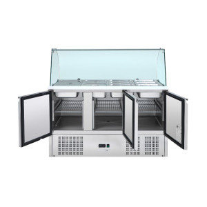 Refrigerated Saladette 4 GN 1/1 - 3 Doors Dynasteel: Optimal storage for professionals.