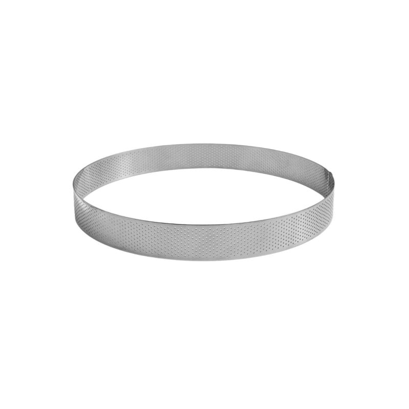 Perforated Stainless Steel Tart Ring 240mm - H35mm Gobel