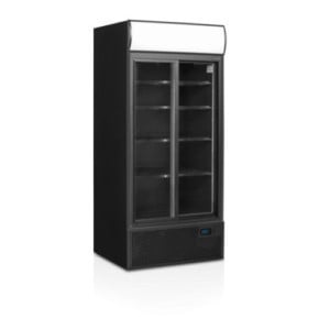 Vitrine Réfrigérée TEFCOLD 2 Portes Vitrées Noire 707 L