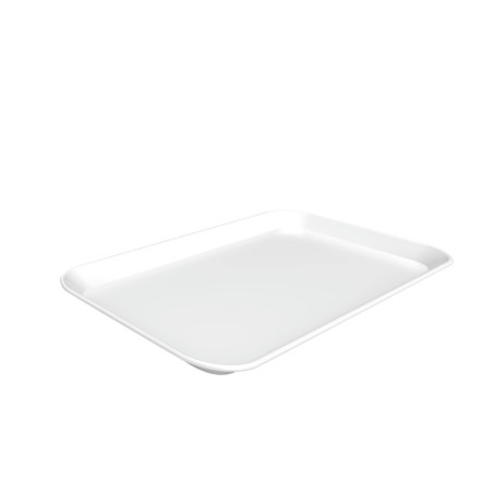 Elegant white melamine presentation dish - Bartscher brand