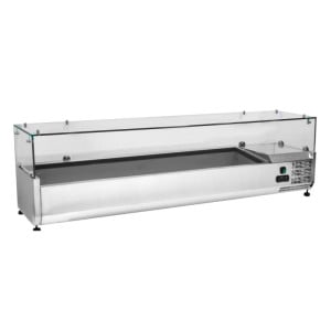 Refrigerated Glass Countertop Saladette - 7 x GN 1/3 - Dynasteel