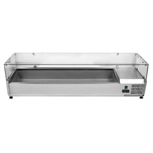 Refrigerated Glass Countertop Saladette - 7 x GN 1/3 - Dynasteel