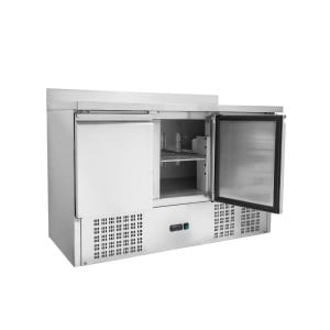 Pozitívny chladiaci stôl GN 1/1 s chrbtovou doskou - 3 dvere - Dynasteel