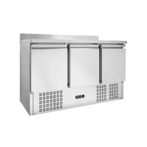 Pozitívny chladiaci stôl GN 1/1 s chrbtovou doskou - 3 dvere - Dynasteel