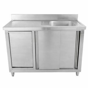 1 Bowl Sink Unit with Backsplash and Bin - 1200 x 600 mm - Dynasteel