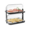 Vitrine Buffet with Sliding Lid UNIQ - 2 Trays - Black - HENDI