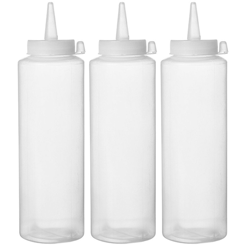 Flacon Distributeur Transparent - 0,2 L - Lot de 3