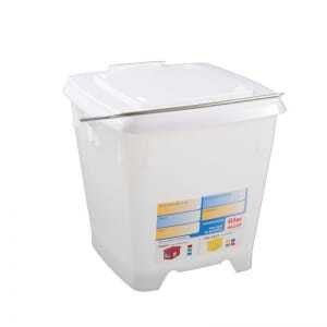Seau Carré 12 L + Couvercle Étanche Blanc - Gilac