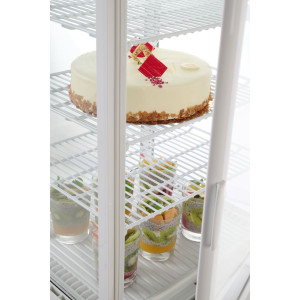 White Refrigerated Display Case with 4 Glass Sides - 68 liters