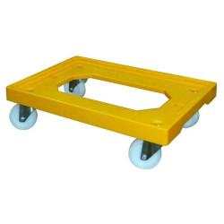 Yellow Base 4 Swivel Wheels Steel Bracket