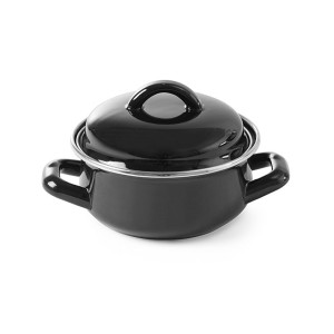 Black Pot with Lid - 0.6 L