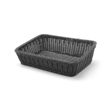 Black Rectangular Bread Basket - 400 x 300 mm