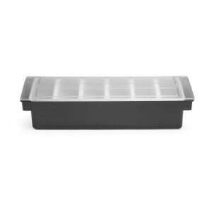 Ingredients Box - 6 Compartments in Black ABS - HENDI