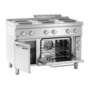 Six-burner range with electric oven GN1/1 and Series 700 cabinet