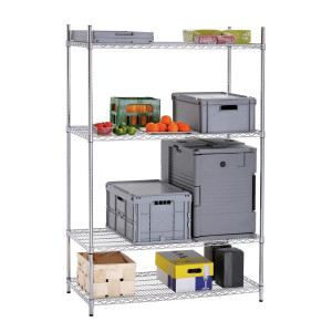 Chrome-plated steel Economat shelving by Bartscher